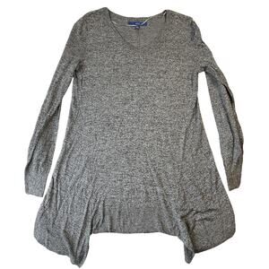 APT. 9 Women Sweatshirt Size S Gray Long Sleeve V-neck Stretch Lightweight Tunic